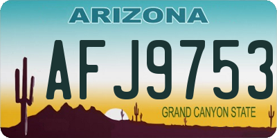 AZ license plate AFJ9753