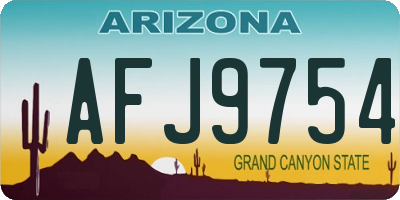 AZ license plate AFJ9754