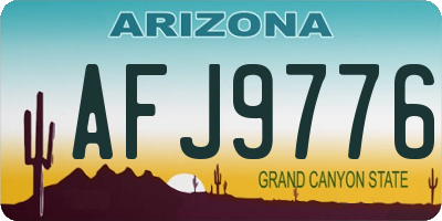 AZ license plate AFJ9776