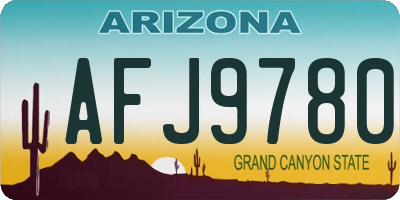 AZ license plate AFJ9780