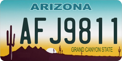 AZ license plate AFJ9811