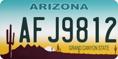 AZ license plate AFJ9812