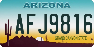 AZ license plate AFJ9816