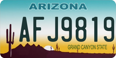 AZ license plate AFJ9819