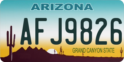 AZ license plate AFJ9826