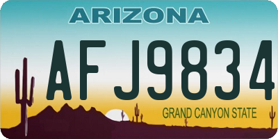 AZ license plate AFJ9834