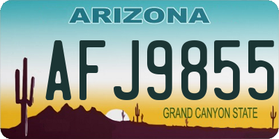 AZ license plate AFJ9855
