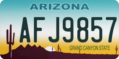 AZ license plate AFJ9857