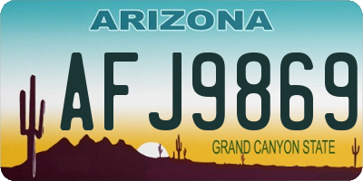 AZ license plate AFJ9869