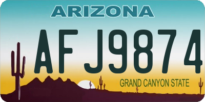 AZ license plate AFJ9874