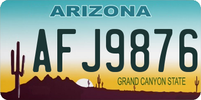 AZ license plate AFJ9876