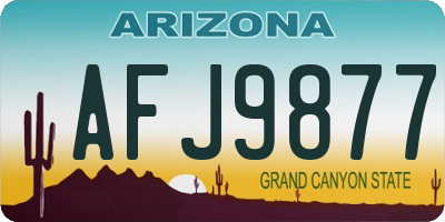 AZ license plate AFJ9877