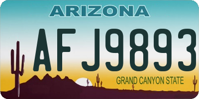 AZ license plate AFJ9893