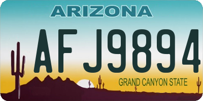 AZ license plate AFJ9894