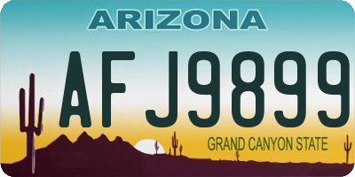 AZ license plate AFJ9899