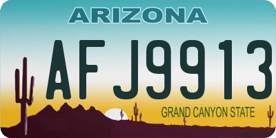 AZ license plate AFJ9913