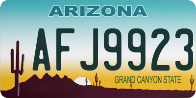 AZ license plate AFJ9923