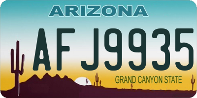 AZ license plate AFJ9935