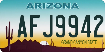 AZ license plate AFJ9942