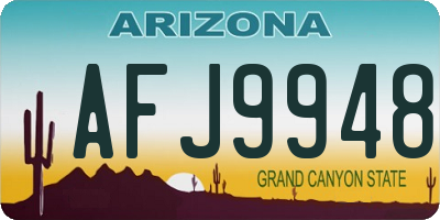 AZ license plate AFJ9948