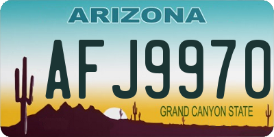AZ license plate AFJ9970