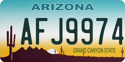 AZ license plate AFJ9974
