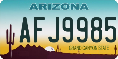 AZ license plate AFJ9985
