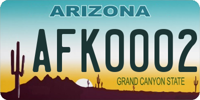AZ license plate AFK0002