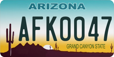 AZ license plate AFK0047