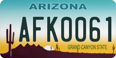 AZ license plate AFK0061