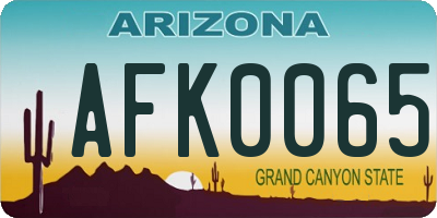 AZ license plate AFK0065