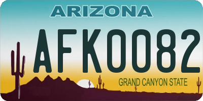 AZ license plate AFK0082