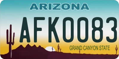 AZ license plate AFK0083