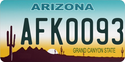 AZ license plate AFK0093