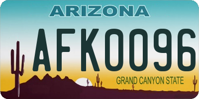AZ license plate AFK0096