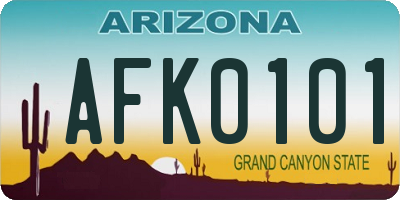 AZ license plate AFK0101