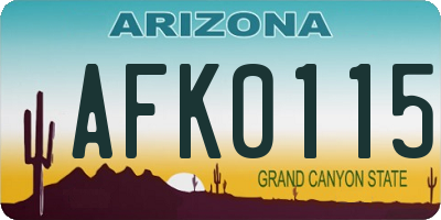 AZ license plate AFK0115