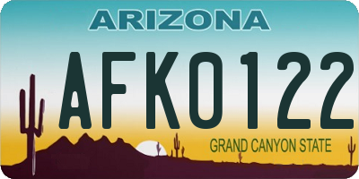 AZ license plate AFK0122