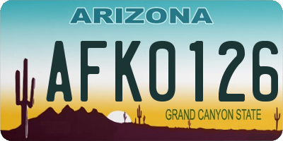 AZ license plate AFK0126