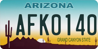 AZ license plate AFK0140