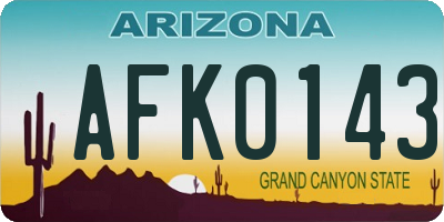 AZ license plate AFK0143