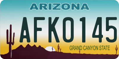 AZ license plate AFK0145