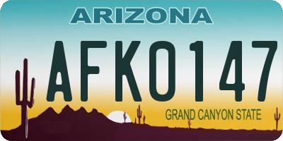 AZ license plate AFK0147