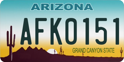 AZ license plate AFK0151