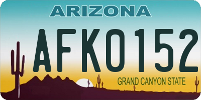 AZ license plate AFK0152
