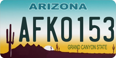 AZ license plate AFK0153