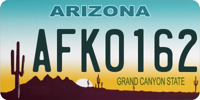 AZ license plate AFK0162