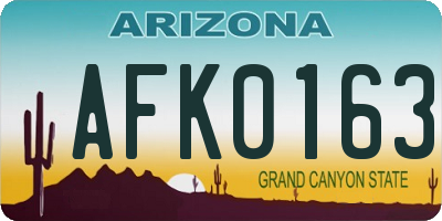 AZ license plate AFK0163