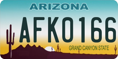 AZ license plate AFK0166