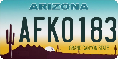 AZ license plate AFK0183